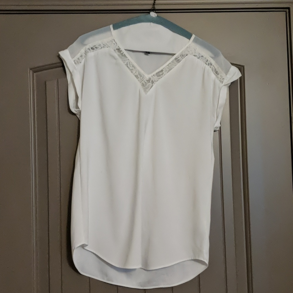 White with lace blouse